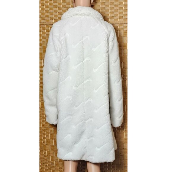 Nike Sportswear Icon Clash Long Sherpa Jacket White NWT Women's Size M - Picture 5 of 14